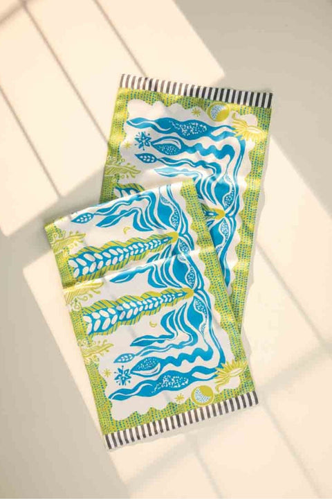 TABLE RUNNERS Twin Tree Aqua Blue Table Runner