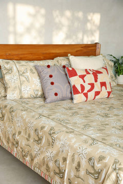 PRINT & PATTERN BEDCOVERS Udanti Birds Sand Cotton Bedcover