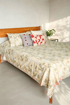 Udanti Birds Sand Cotton Bedcover