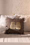 PRINT & PATTERN CUSHIONS Udanti Palm Brown And Gold Cushion Cover (41 Cm X 41 Cm)
