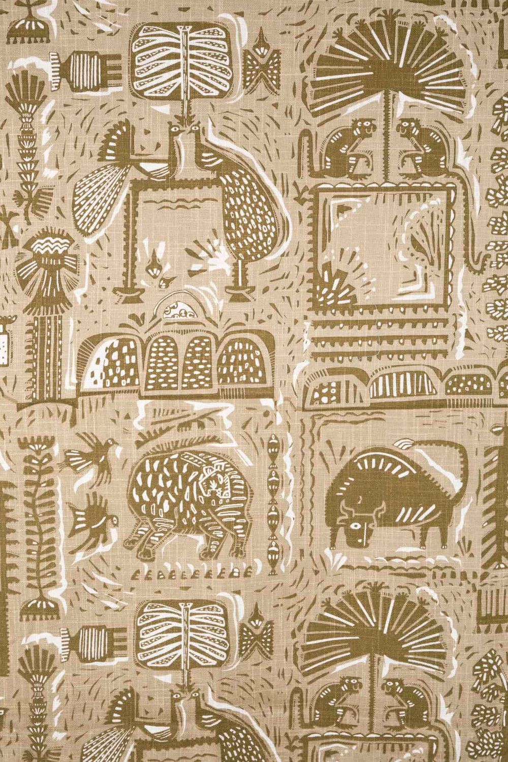 PRINT & PATTERN HEAVY FABRICS Udanti Printed Heavy Fabric And Curtains (Taupe)
