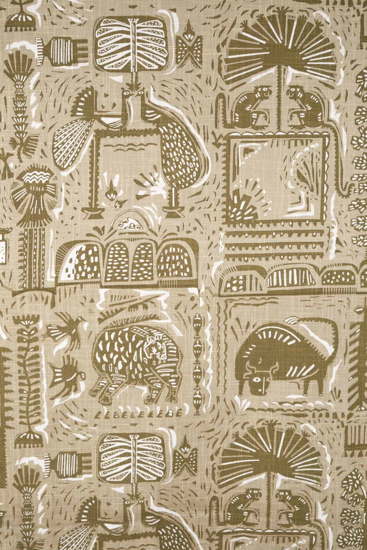 PRINT & PATTERN HEAVY FABRICS Udanti Printed Heavy Fabric And Curtains (Taupe)