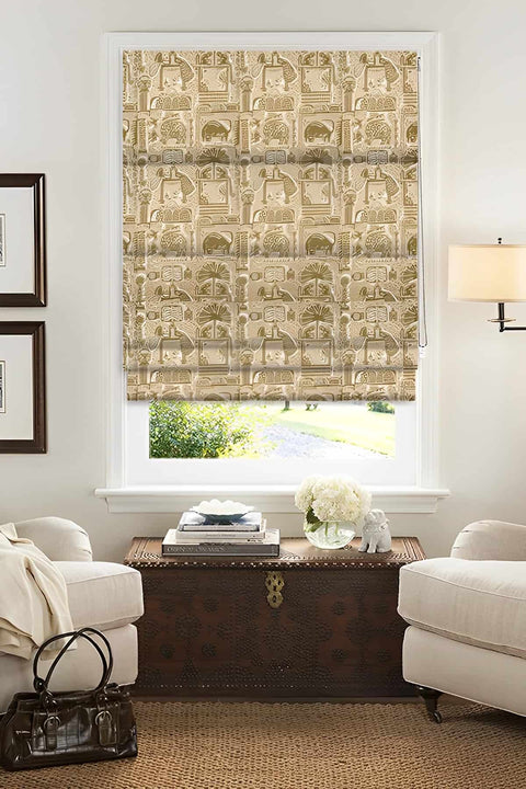 PRINT & PATTERN HEAVY FABRICS Udanti Printed Heavy Fabric And Curtains (Taupe)