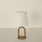 Ura Rose Gold Table Lamp with Solid Taper Lampshade (Off White)