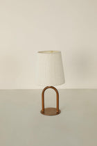 Ura Rose Gold Table Lamp with Solid Taper Lampshade (Off White)