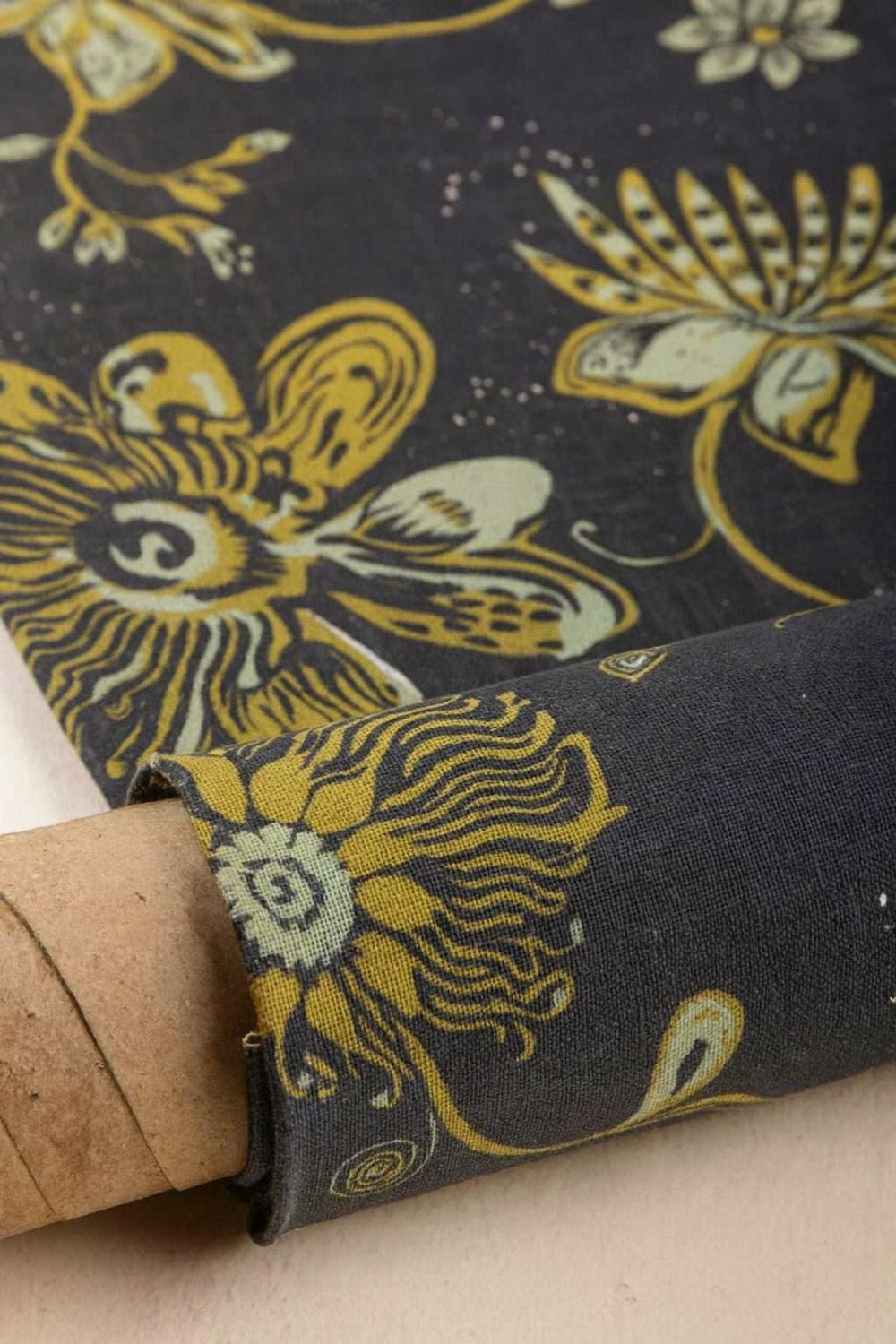 Vidari Printed Upholstery Fabric (Midnight Green)