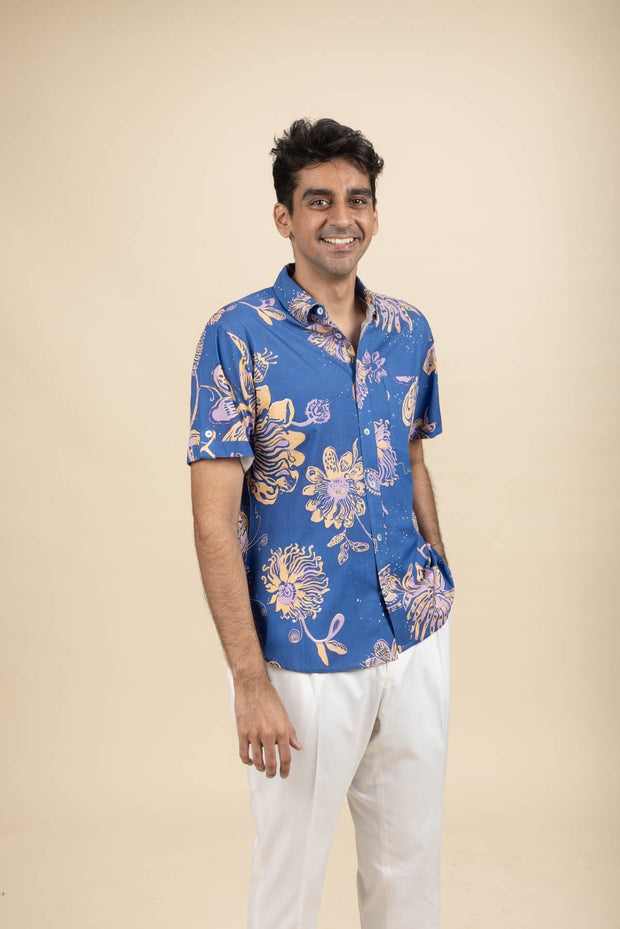 SHIRTS Vidari  Printed Shirt (Electric Blue)