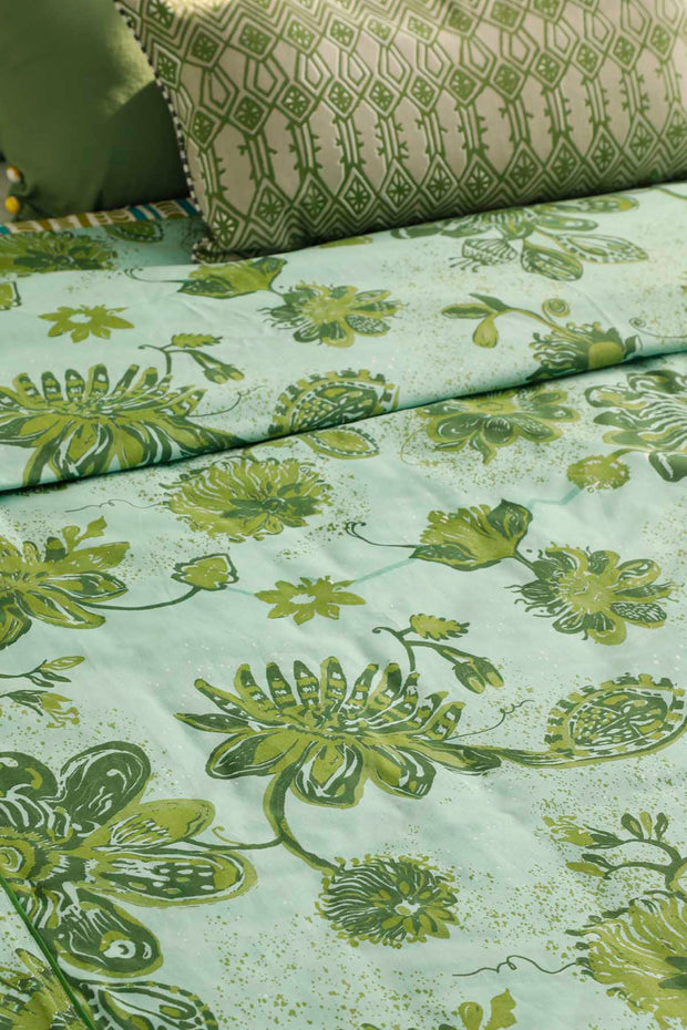PRINT & PATTERN BEDCOVERS Vidari Pure Cotton Bedcover (Tokyo Green)