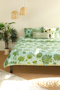 PRINT & PATTERN BEDCOVERS Vidari Pure Cotton Bedcover (Tokyo Green)