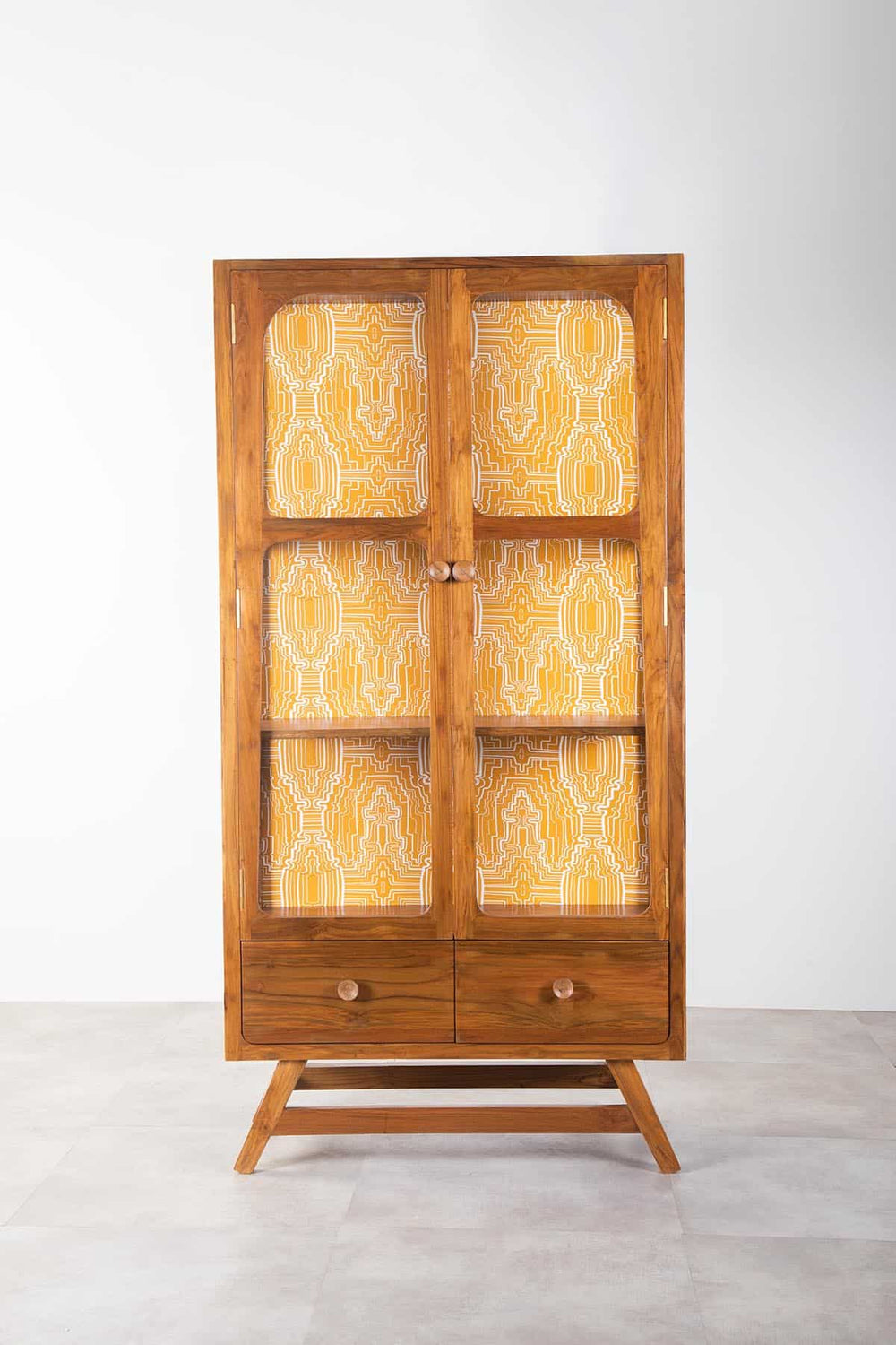 Vitrina Teak Wood Cabinet