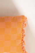 SOLID & TEXTURED CUSHIONS Waffle Sunset Peach Cushion Cover (36 Cm X 50 Cm)