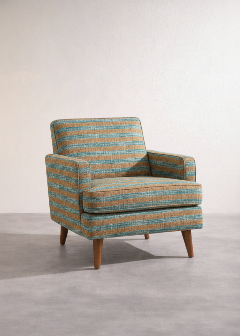 SOLID & TEXTURED UPHOLSTERY FABRICS Waterfall Tweed  Ocher Blue Upholstery Fabric
