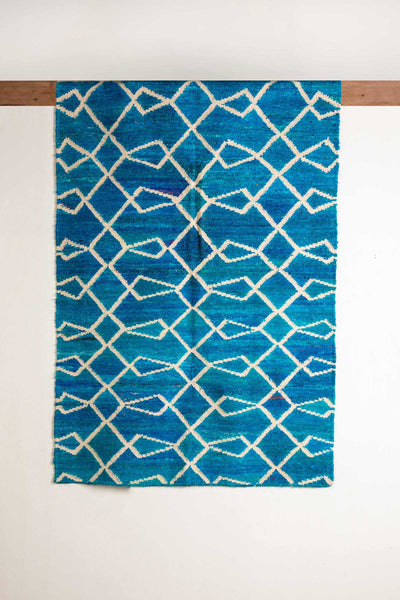 WOVEN & TEXTURED RUGS Wave Woven Rug (Blue)