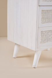 BEDSIDE TABLES Wicker Chest White Wash Bedside Table