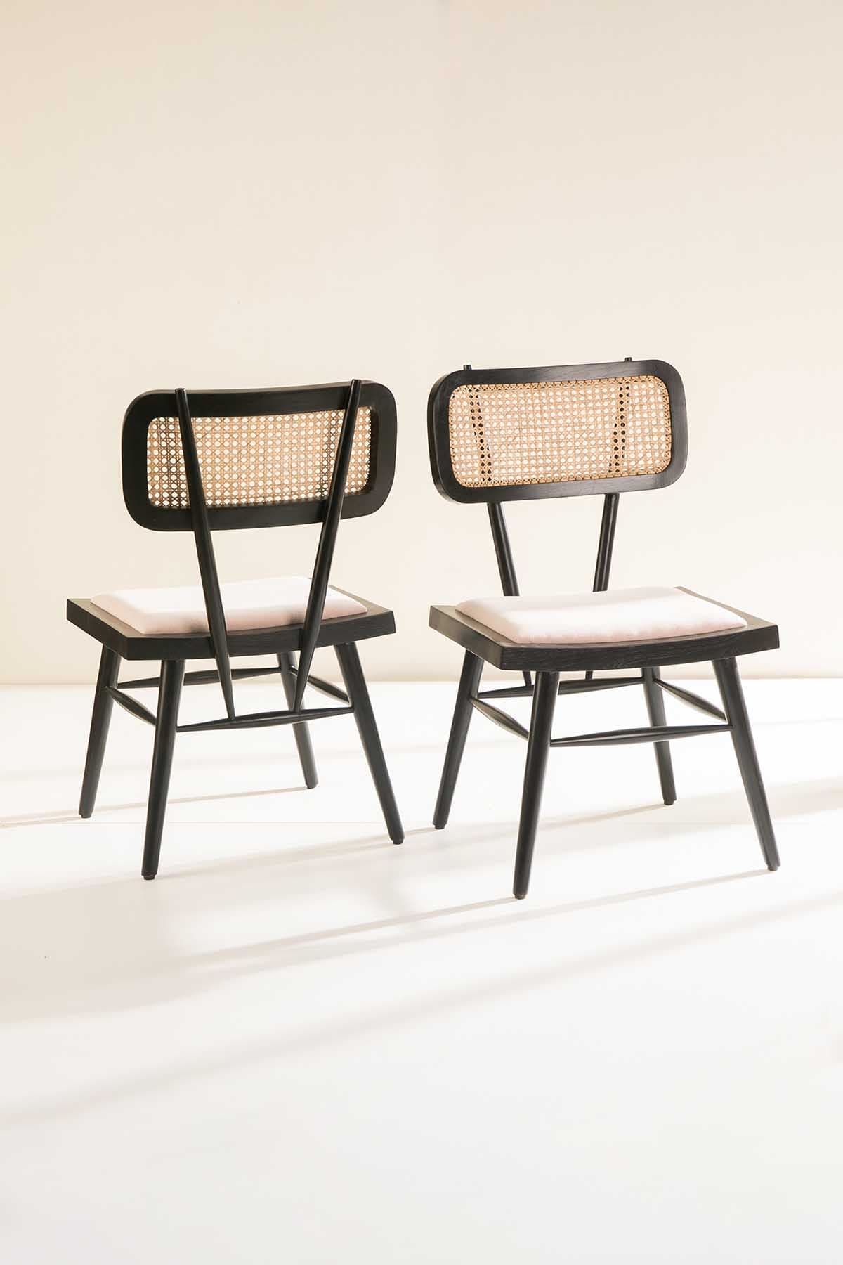 DINING CHAIRS Wicker Dining Chair (Charcoal Black )