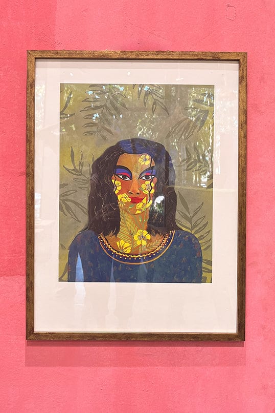 WALL ACCENTS Wild Child Wall Art (Yellow Flower)