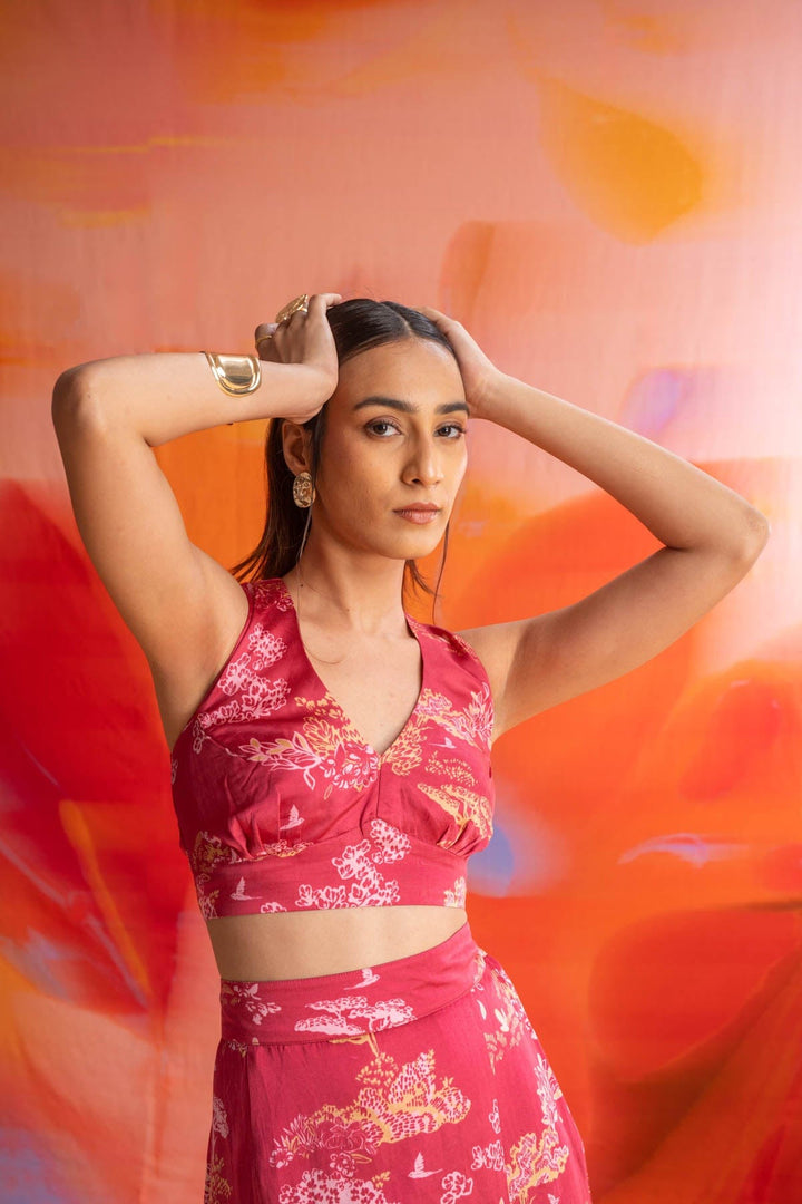 TOPS Wilderness Song Bralette Top (Sangria Red)