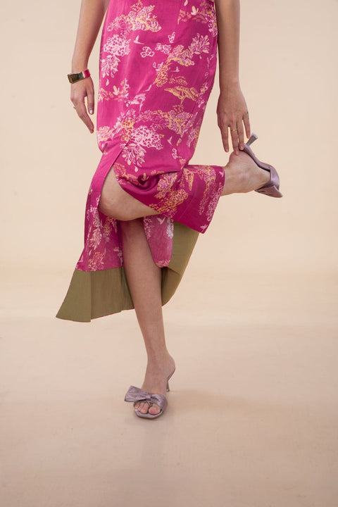 BOTTOMS Wilderness Song Midi Skirt (Sangria Red)