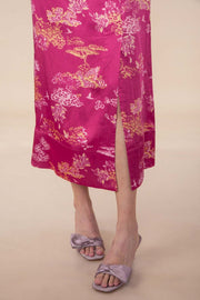 BOTTOMS Wilderness Song Midi Skirt (Sangria Red)