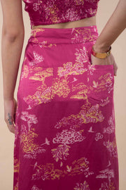 BOTTOMS Wilderness Song Midi Skirt (Sangria Red)