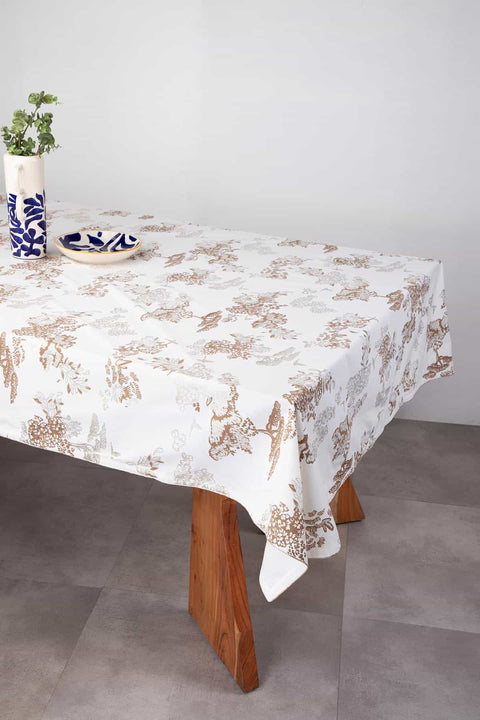 TABLE COVERS Peacock Dreams Table Cover (Gold)