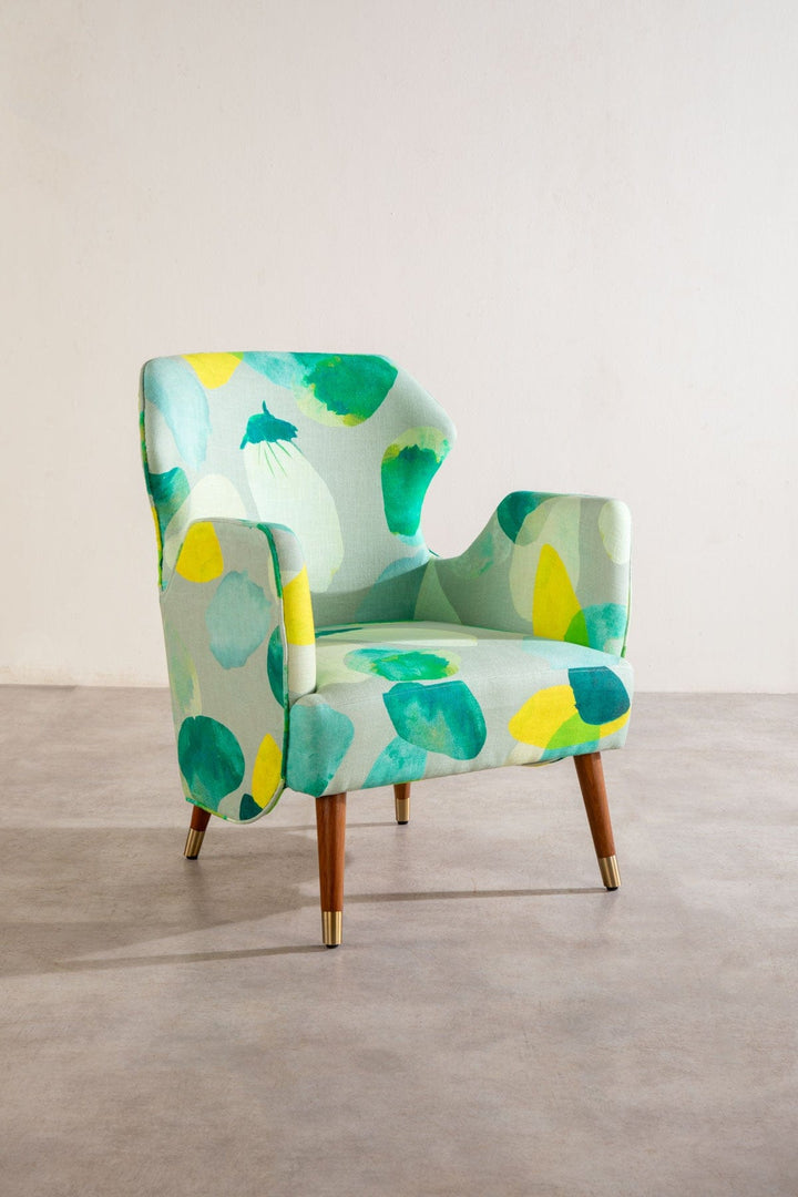 ARMCHAIRS & ACCENTS Winged Teak Wood Armchair