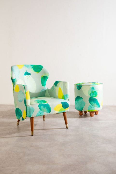 ARMCHAIRS & ACCENTS Winged Teak Wood Armchair