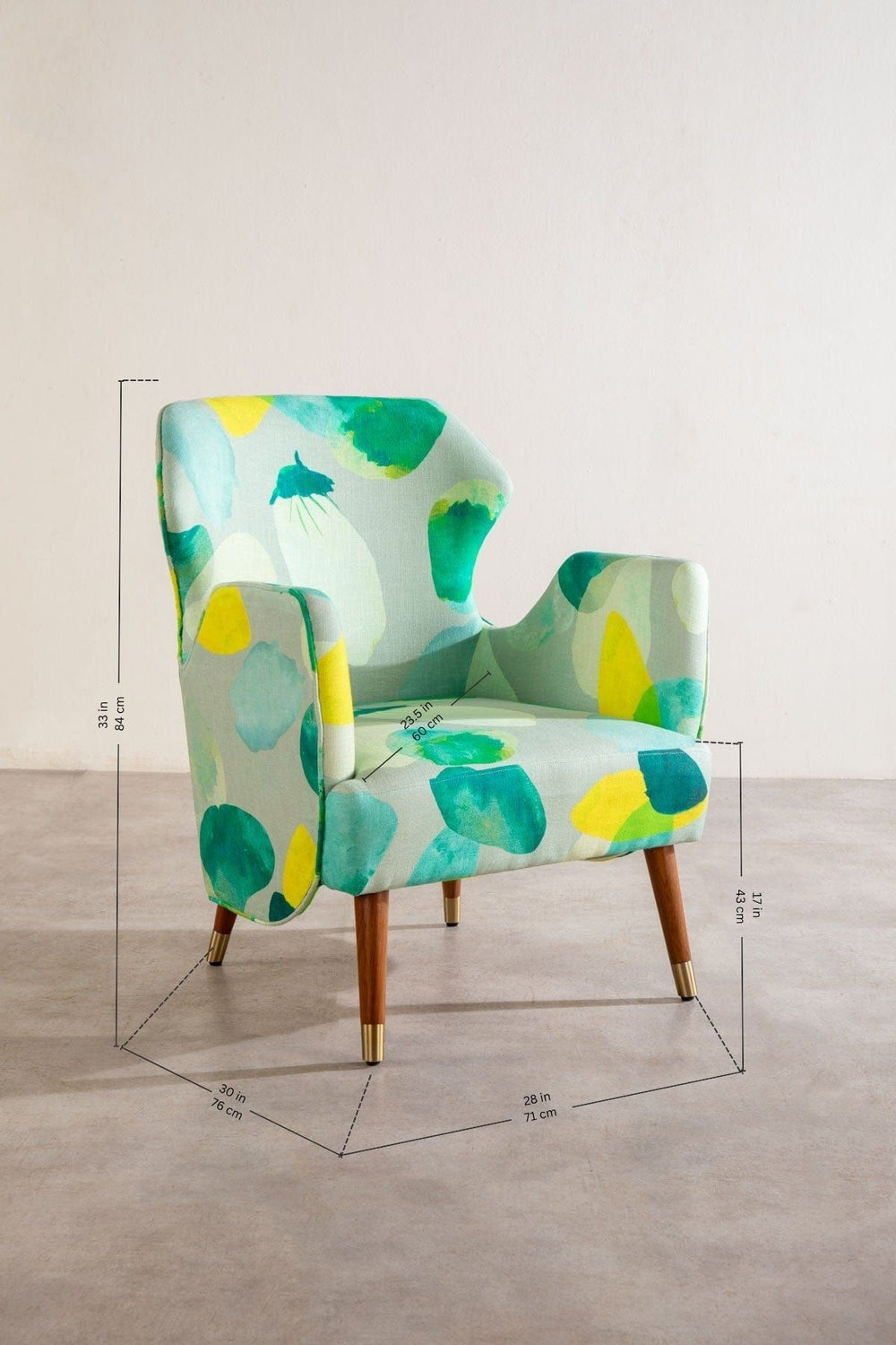 ARMCHAIRS & ACCENTS Winged Teak Wood Armchair