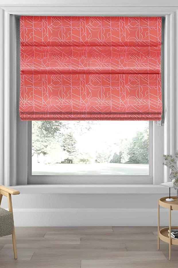 CURTAINS Wireframe Cotton Drapes And Blinds (Coral)