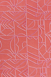 PRINT & PATTERN HEAVY FABRICS Wireframe Printed Heavy Fabric And Curtains (Coral)