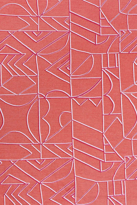PRINT & PATTERN HEAVY FABRICS Wireframe Printed Heavy Fabric And Curtains (Coral)