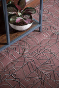 PRINT & PATTERN RUGS Wireframe Printed Rug (Salmon Pink)
