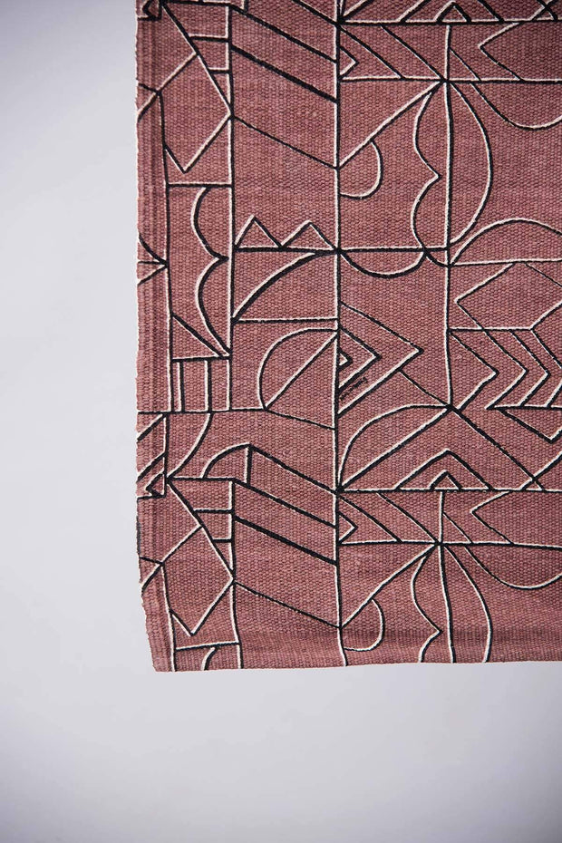 PRINT & PATTERN RUGS Wireframe Printed Rug (Salmon Pink)