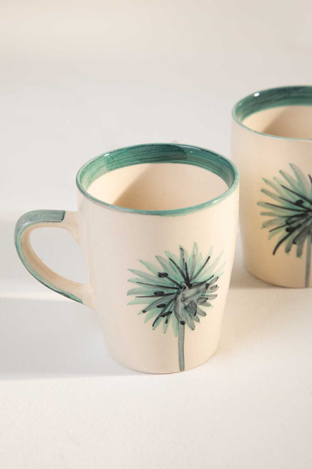 MUGS & CUPS Wonderland Sea Green Coffee Mug (Set Of 2)