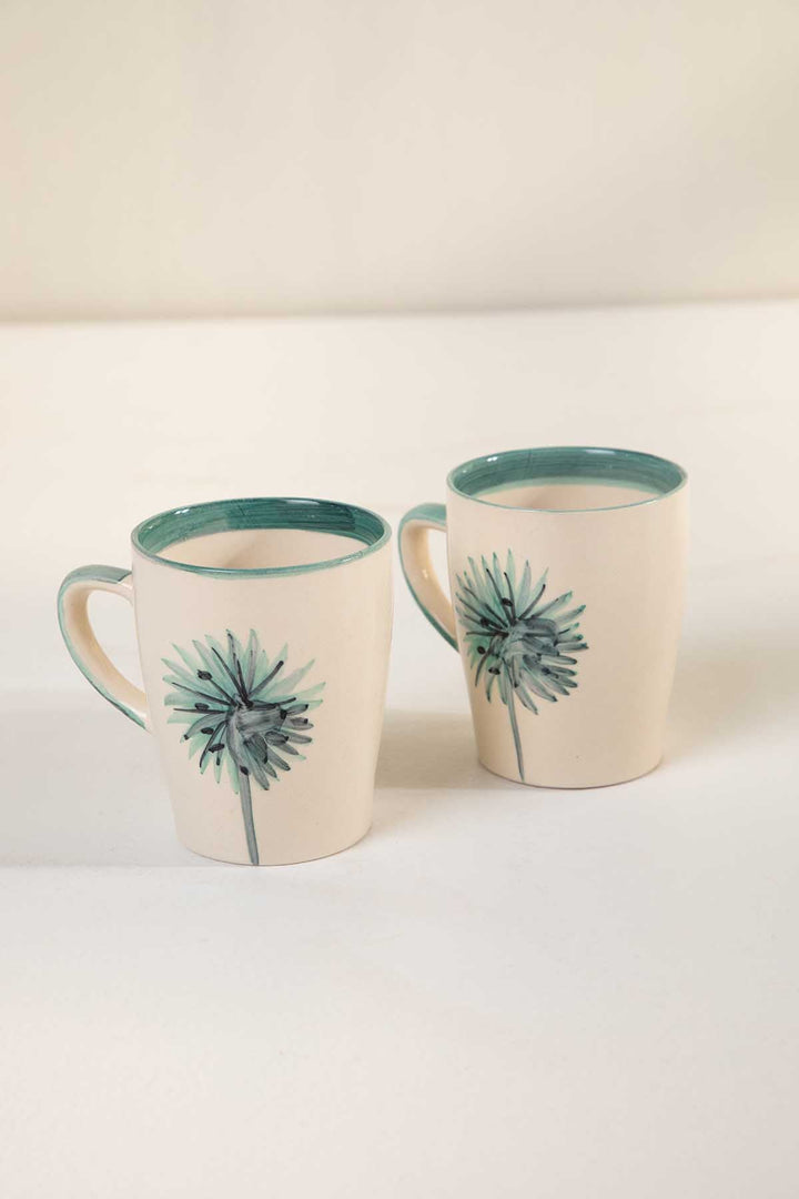 MUGS & CUPS Wonderland Sea Green Coffee Mug (Set Of 2)