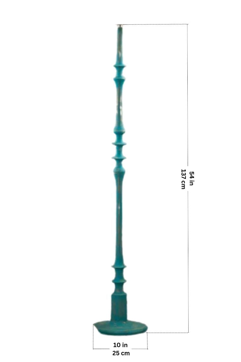 FLOOR LAMPS Wooden Teak Wood Floor Lamp (Washed Mint)