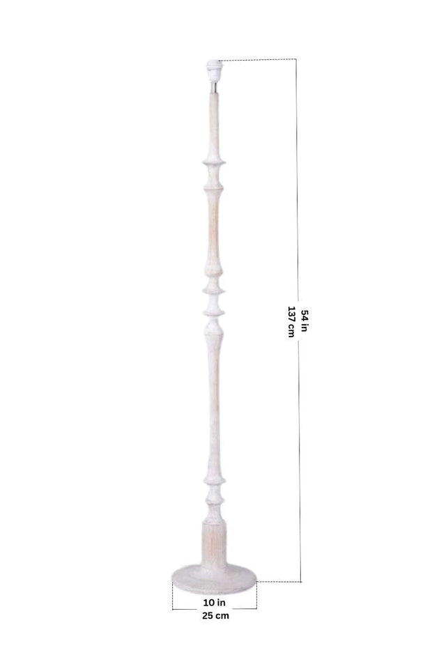 FLOOR LAMPS Wooden Teak Wood Floor Lamp (Washed White)