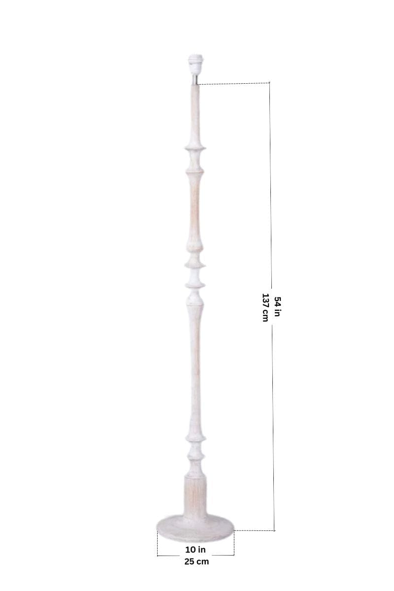 FLOOR LAMPS Wooden Teak Wood Floor Lamp (Washed White)
