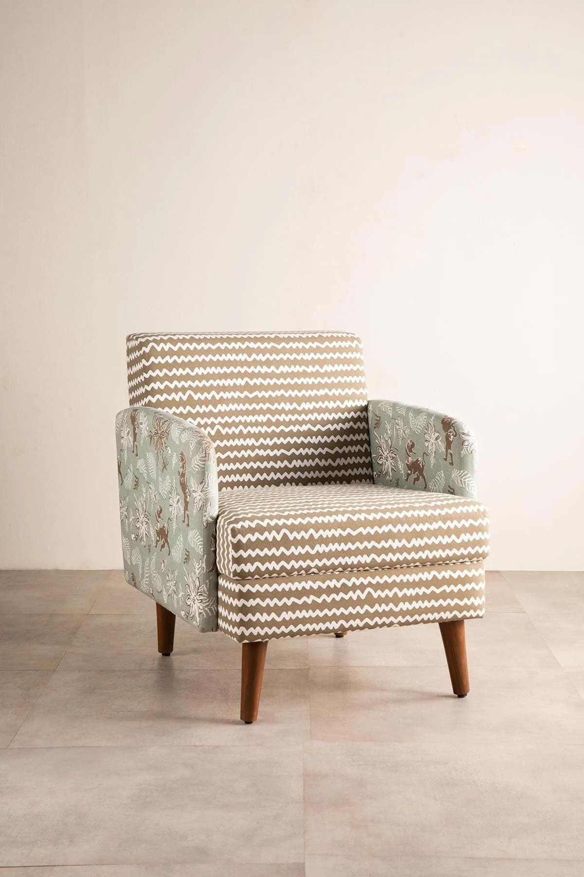 PRINT & PATTERN UPHOLSTERY FABRICS Worli Water Printed Upholstery Fabric (Taupe)