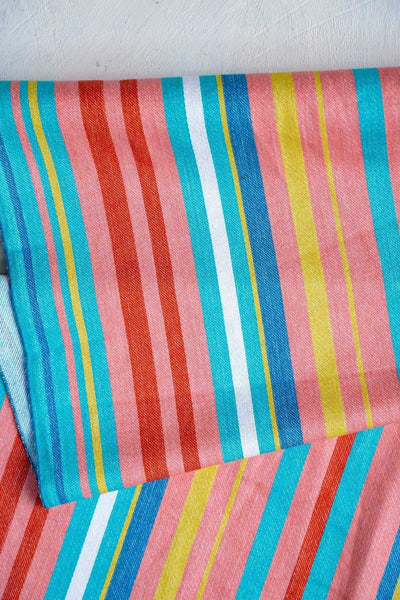 UPHOLSTERY FABRIC SWATCH Happy Striper Upholstery Fabric (Multi-Colored) Swatch