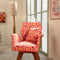 Wrap Accent Chair in Landfall Ogee Mineral Red Fabric