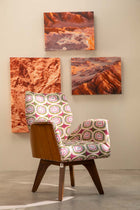 Wrap Accent Chair in Landfall Ogee Mineral Green Fabric