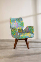 Wrap Accent Chair in Kachnar Green Fields Fabric
