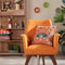 Wrap Accent Chair in Raffia Ginger Orange Fabric