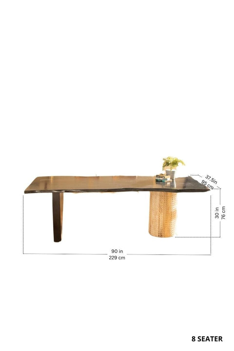 DINING TABLES Yamate Live Edge Dining Table (Charcoal)