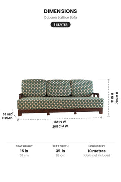 SOFAS Cabana Lattice Sofa (Walnut)