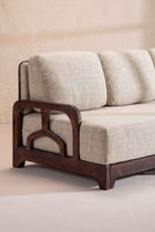 Cabana Lattice Sofa in Raffia Ecru Fabric