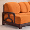 Cabana Lattice Sofa in Raffia Ginger Orange Fabric