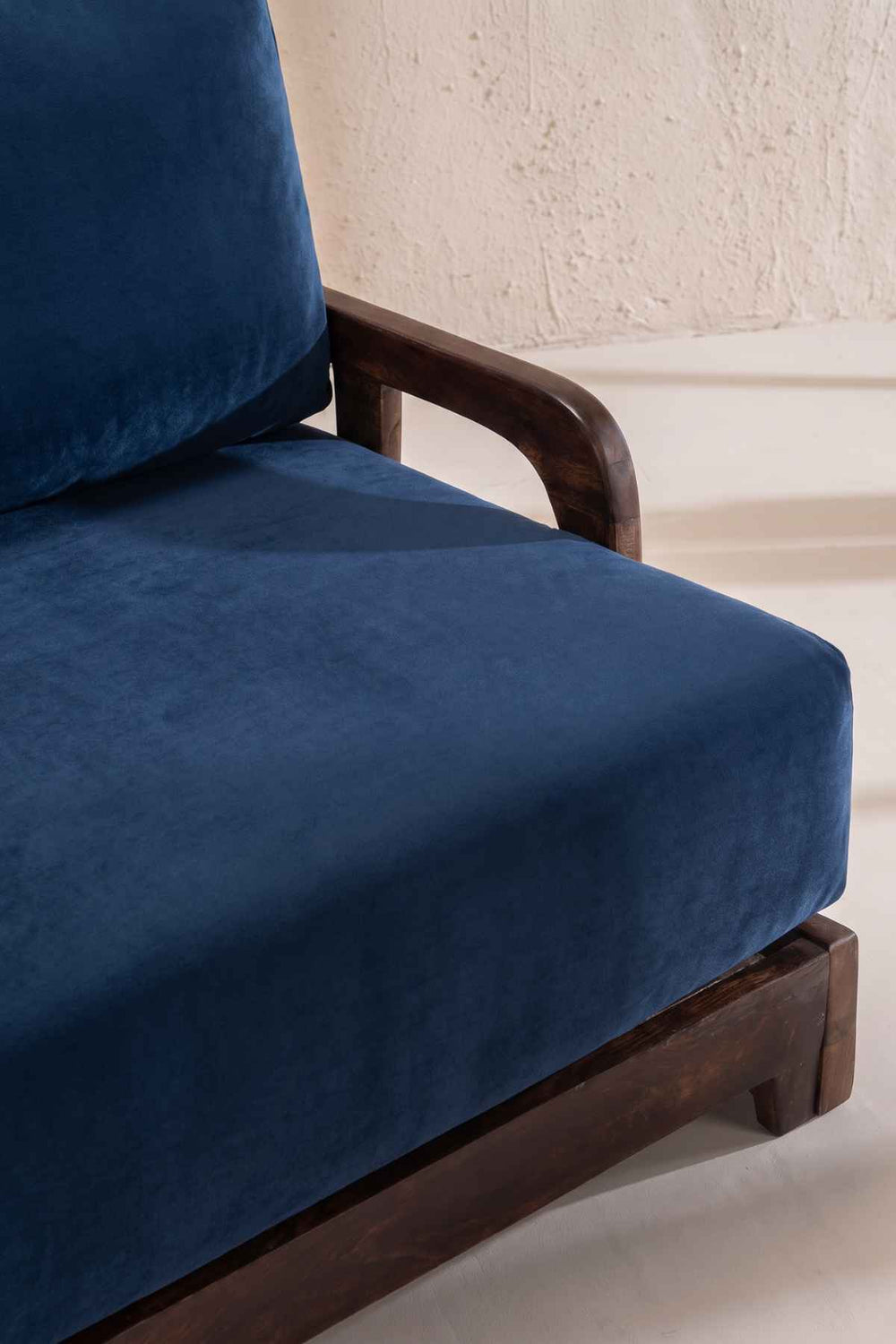 Upholstered Bundle Cabana Lattice Sofa in Indigo Velvet Fabric