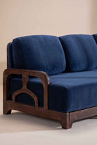 Cabana Lattice Sofa in Indigo Velvet Fabric